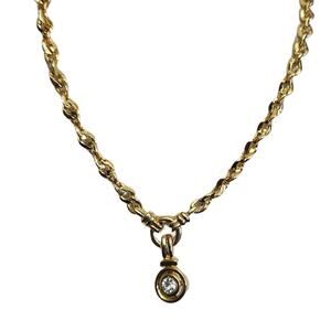 Gold Plated Signed Necklace with Removable Crystal Magnetic Pendant
